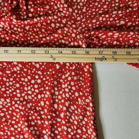 Boden Long Sleeved Tencel Shell Top Blouse Red White Speckled Size 6 - Picture 5 of 6